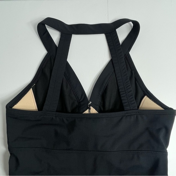 ATHLETA Black Hybrid Tank Athletic Dress Tennis V-Neck Padded Bra Size X-Small - Picture 3 of 10